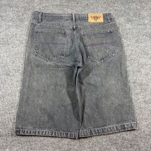 Brooklyn Basement Shorts Men's 36 Baggy Denim Black Purple Stitch Y2K Skate 90s